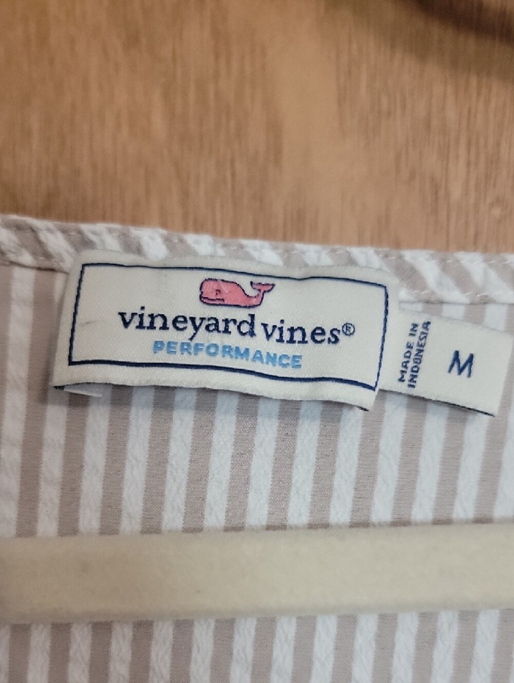 Vineyard Vines White and Light tan Striped Midi Dress - Picture 2 of 6